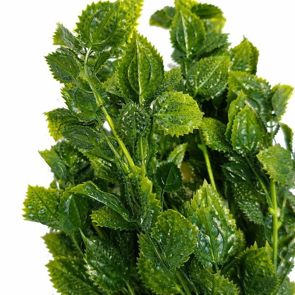 Pack of 6 x 75cm Artificial Green Leaf Foliage Bush Stem