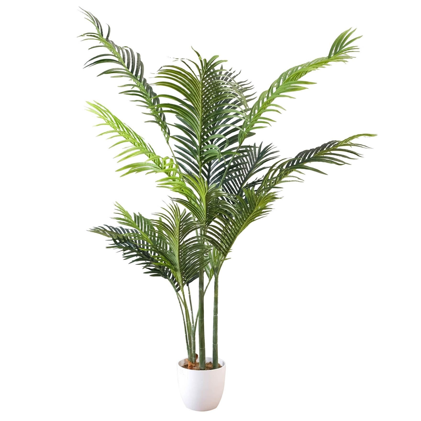 160cm Artificial Palm Tree with 15 Leaves in White Pot - Premium Quality