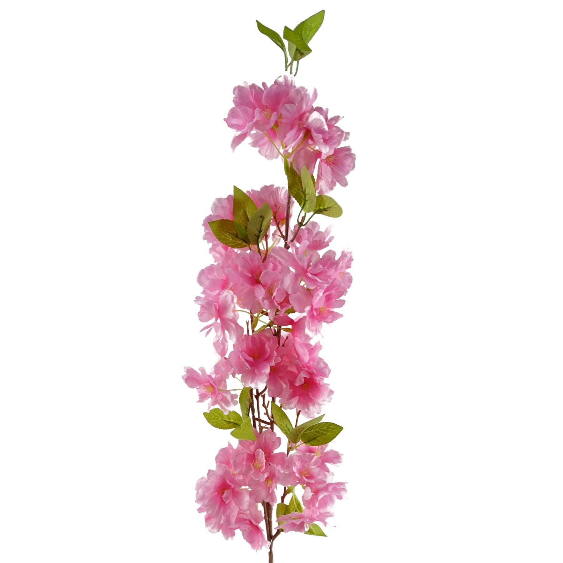 Pack of 6 x Artificial Flowers Pink Blossom Stem 100cm