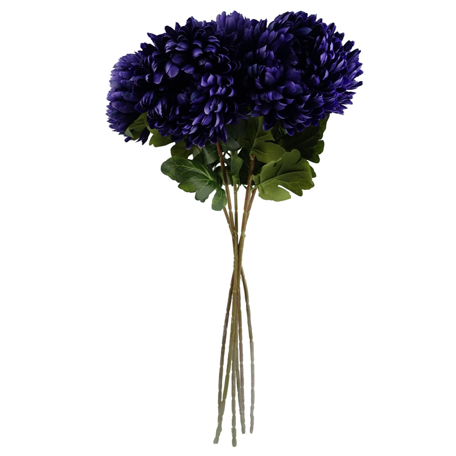 Pack of 6 x Artificial Flowers Extra Large Reflex Chrysanthemum - Purple 75cm