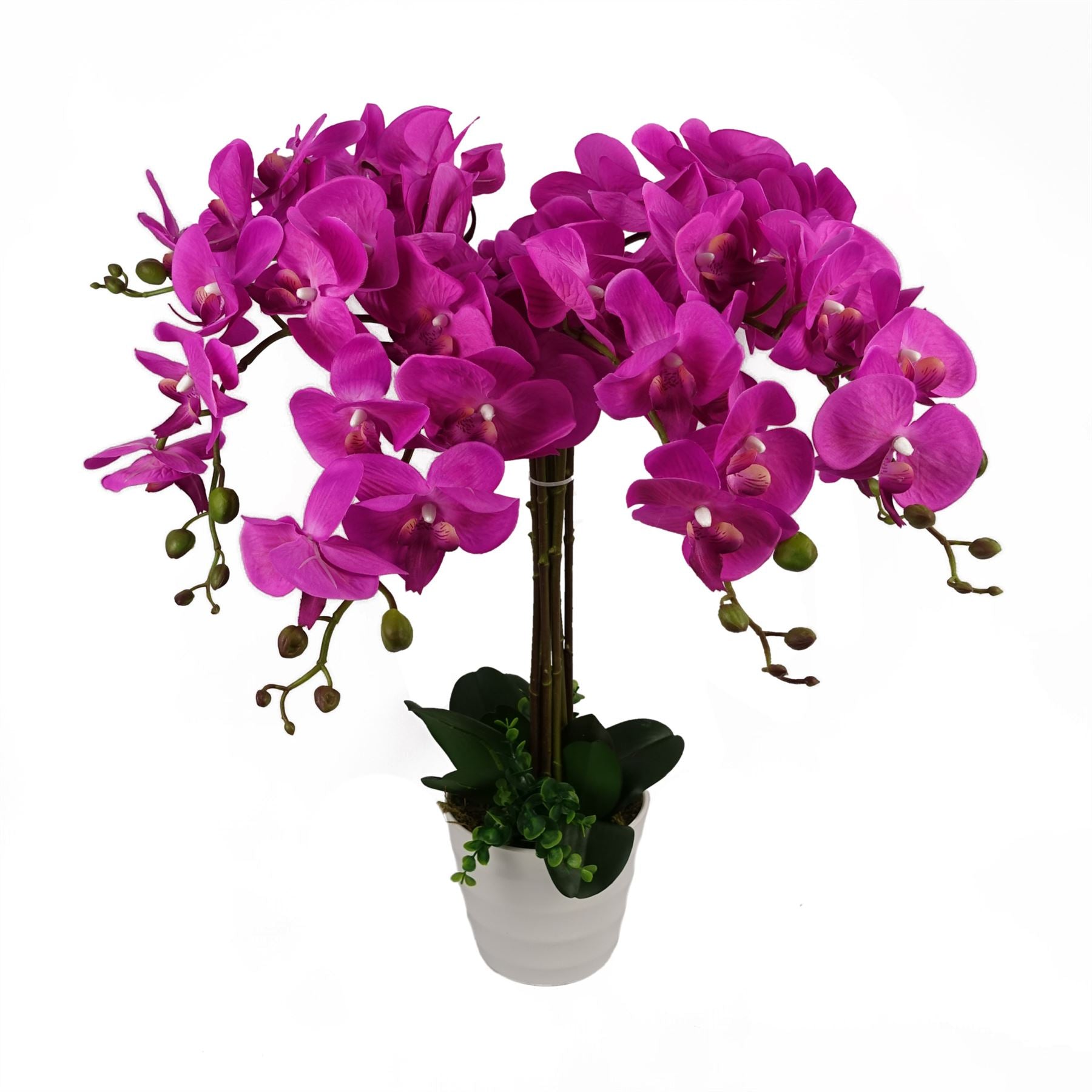 Artificial Deluxe Bush Orchid Pink 85cm Bush Orchid Lots of Flowers Botanik