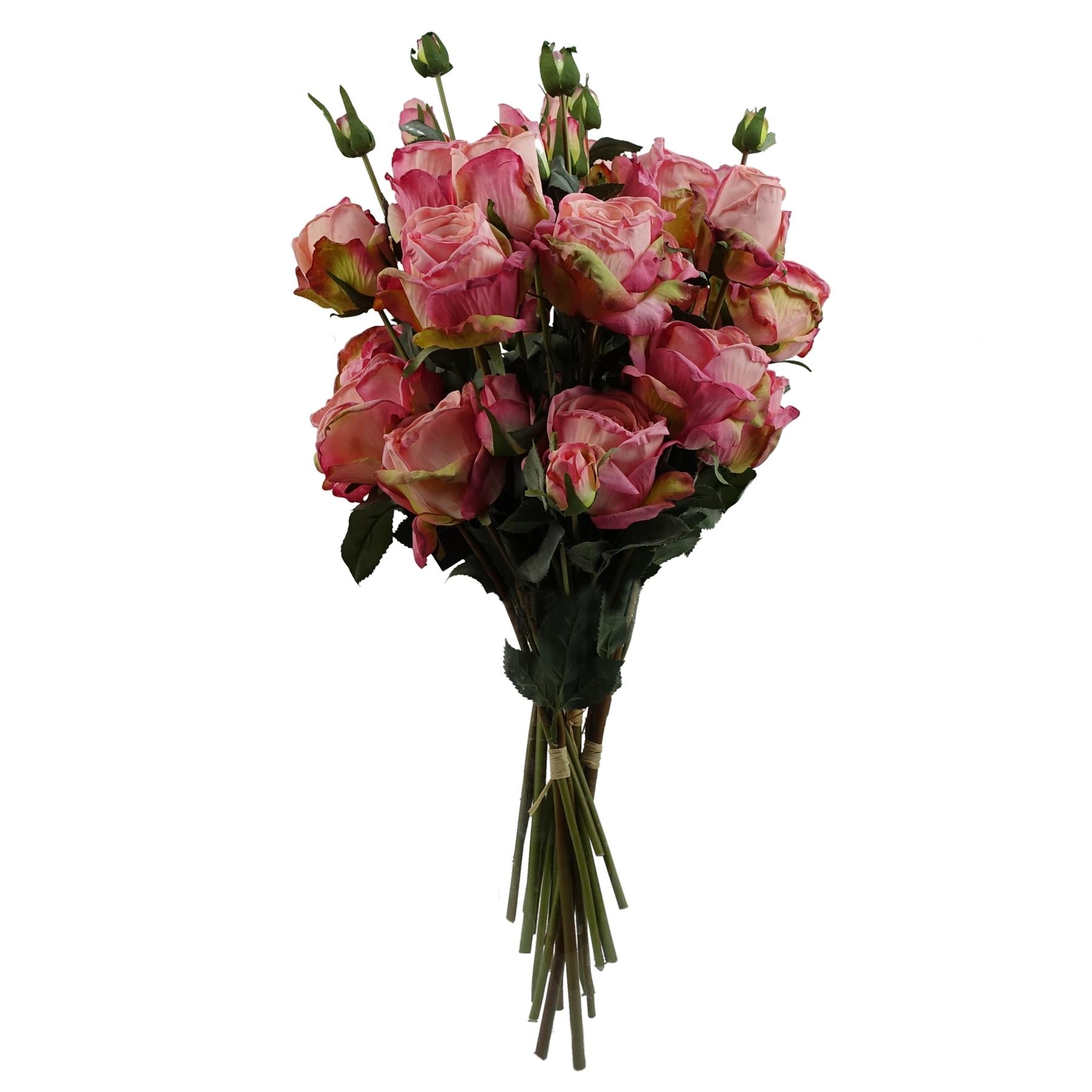 6 x Pink Rose Artificial Flowers