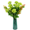 Leaf 70cm Artificial Viburnum Display with Glass Vase