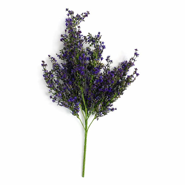 Pack of 6 x 75cm Artificial Purple Heather Flower Bush Stem