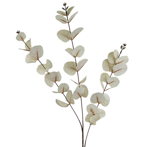 Pack of 6 x 80cm White Eucalyptus Foliage Stem - Premium Quality