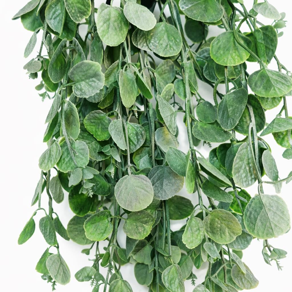 Pack of 6 x 75cm Artificial Trailing Round Leaf Hanging Foliage Plant - Soft Eucalyptus Green