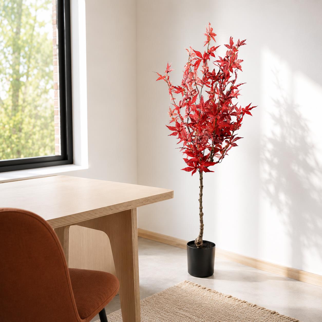 120cm Artificial Red Maple Tree - Premium Quality