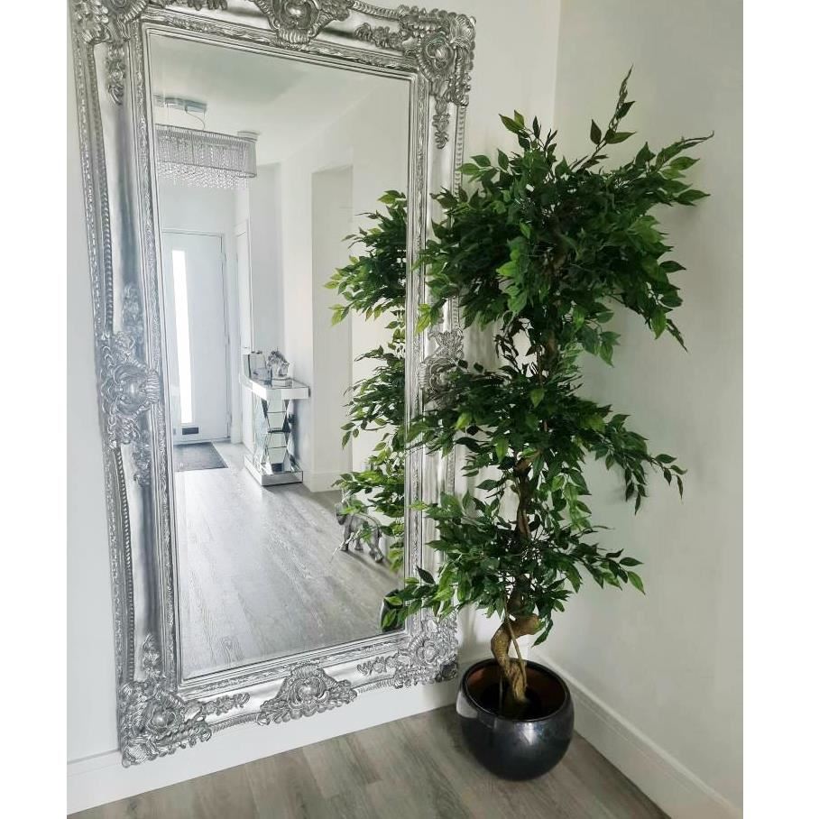 180cm Artificial Twisted Trunk Fruticosa Ficus Tree Triple Ball Topiary 1984 Leaves Copper Metal Planter - Premium Quality