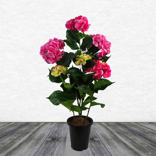 Artificial Large Hydrangea Plant Flowering Bush Pink Botanik