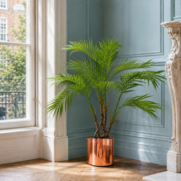 Artificial Palm Tree Areca 90cm Copper Planter Trees