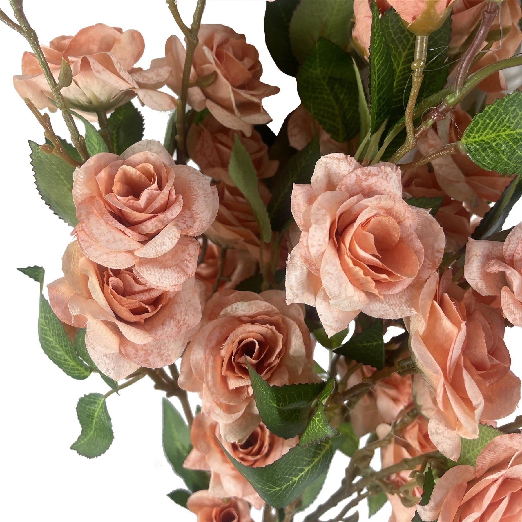 Pack of 6 x 90cm Artificial Pink Rose Stem - Premium Quality