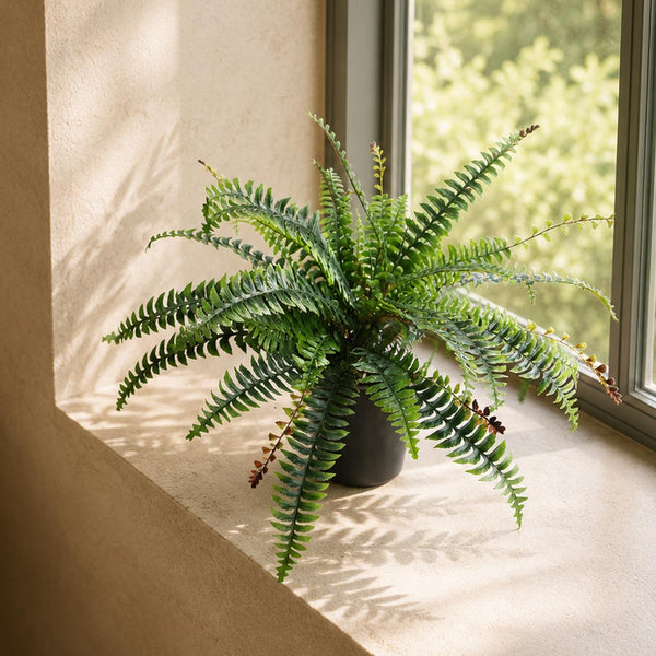 Large Artificial Fern Plant Pot 60cm Boston Fern Faux House Plants Botanik