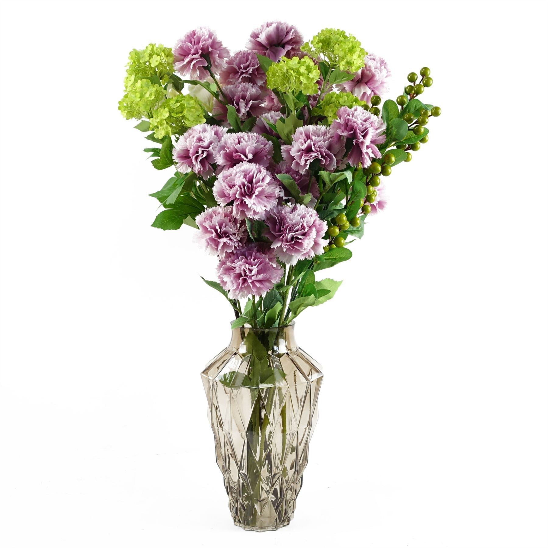 Pack of 6 x 70cm Artificial Green Berry Spray - Premium Quality