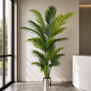 180cm Artificial Palm Tree Extra Large Silver Metal Planter - Premium Quality