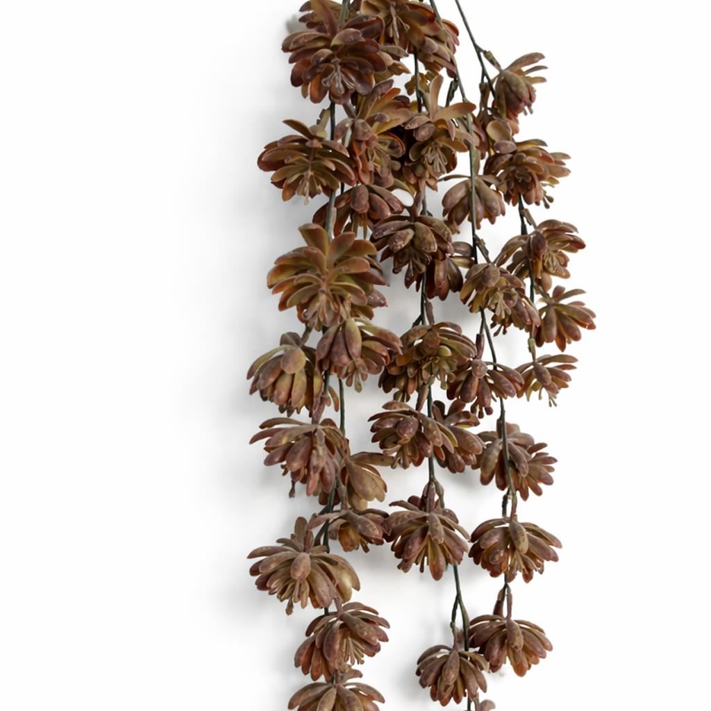 Pack of 6 x 70cm Artificial Trailing Sedum Succulent Plant Dusty Brown Hanging Faux Greenery