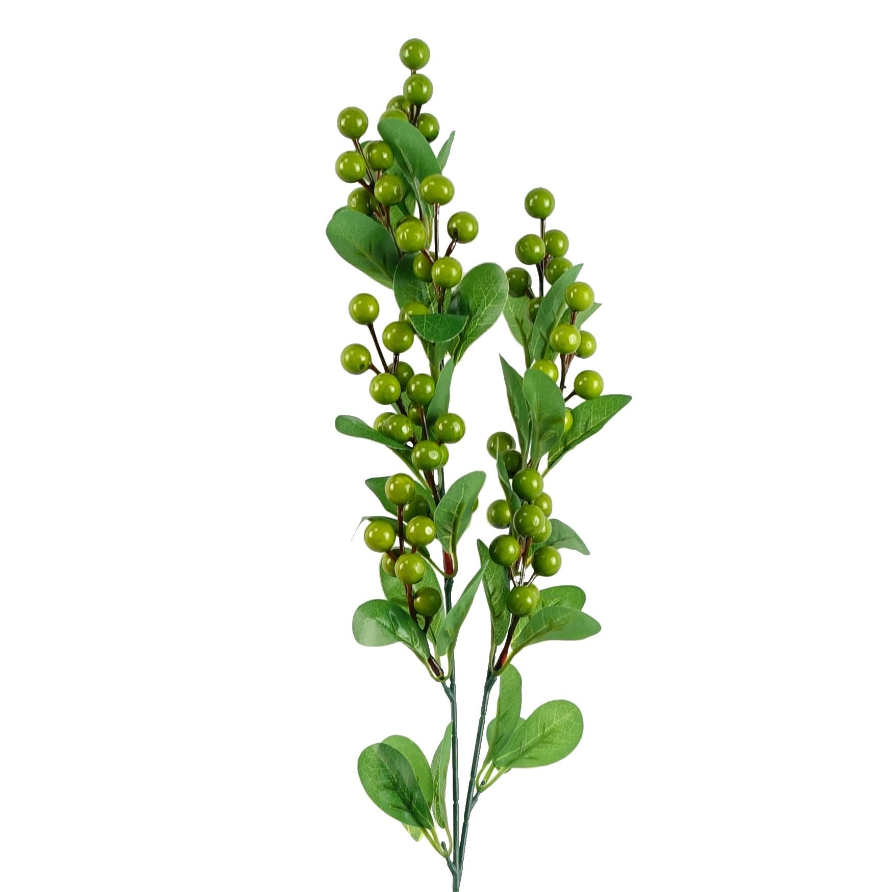 Pack of 6 x Artificial Foliage Green Berry Spray 70cm