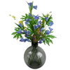 Pack of 6 x 100cm Trumpet Artificial Flower Stem Blue