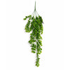 Pack of 6 x 75cm Artificial Trailing Round Leaf Hanging Foliage Plant - Classic Gloss Green