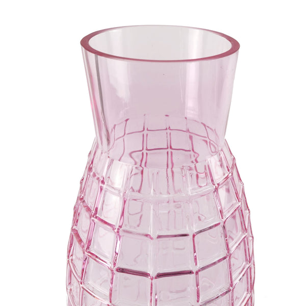 Glass Vase Tall Pink Square Glass Vase 49cm