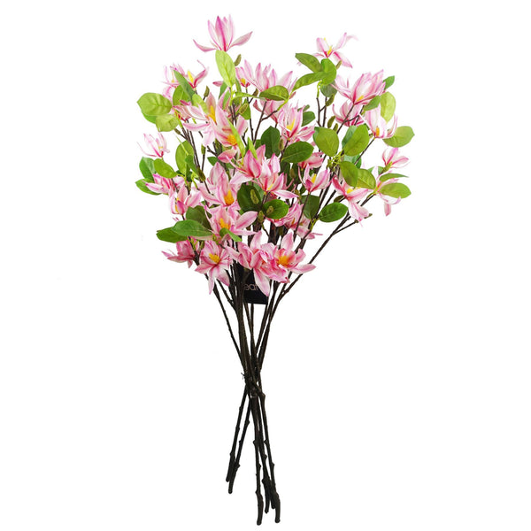 6x 100cm Pink Magnolia Floral Spray Artificial - Premium Quality