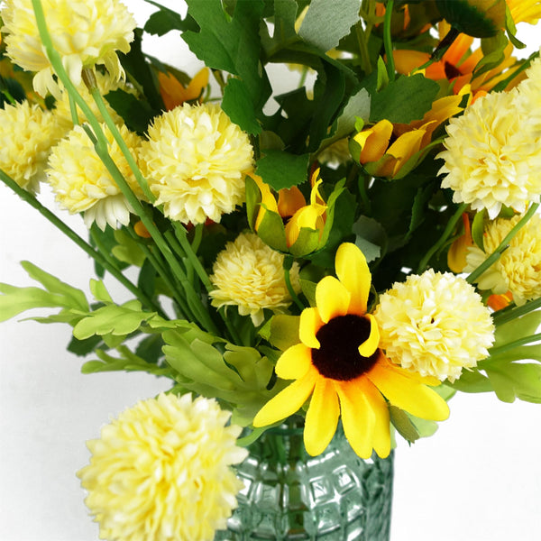 50cm Dahlia Pompom Yellow Artificial Stem