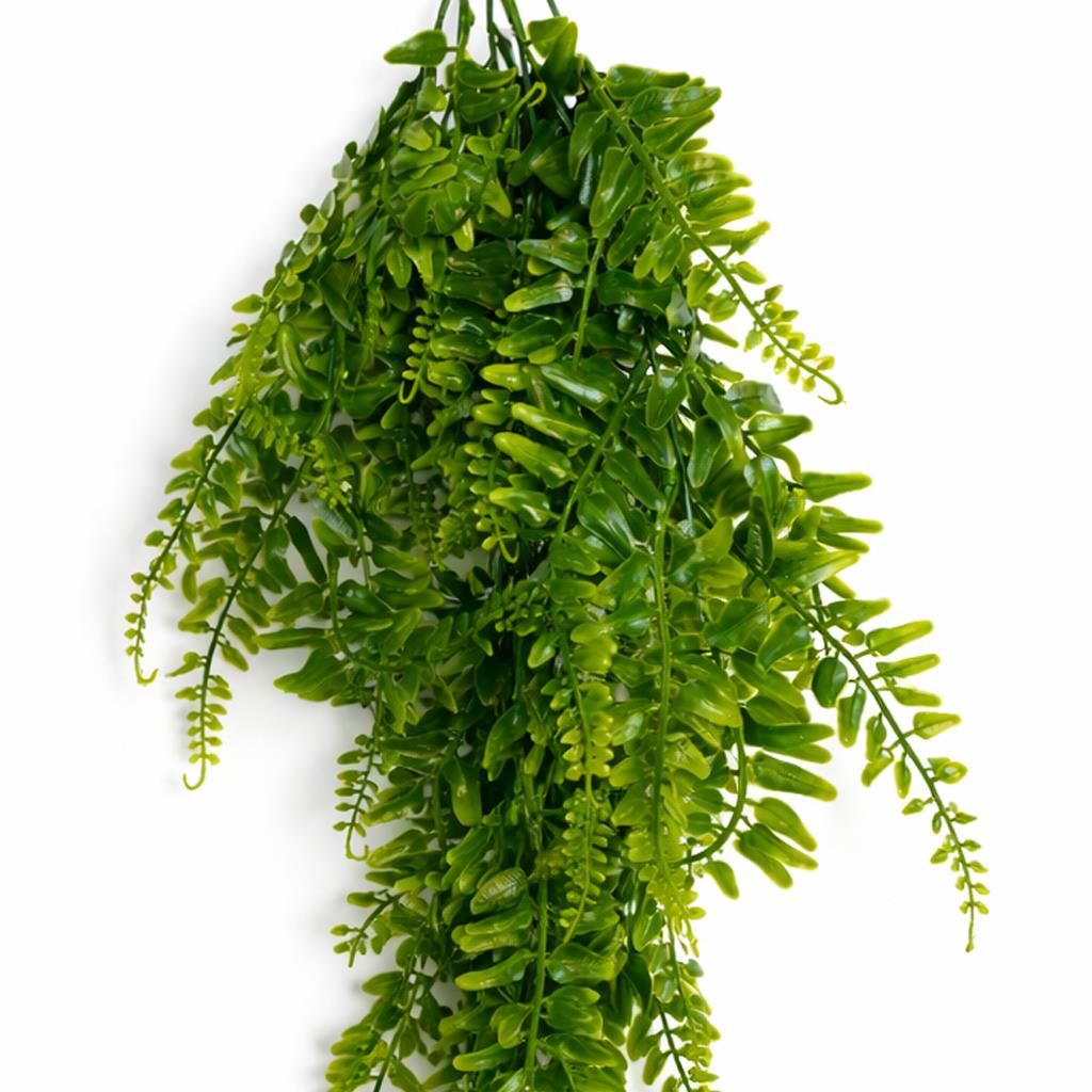 Pack of 6 x 75cm Artificial Trailing Fern Bush Hanging Faux Greenery Plant
