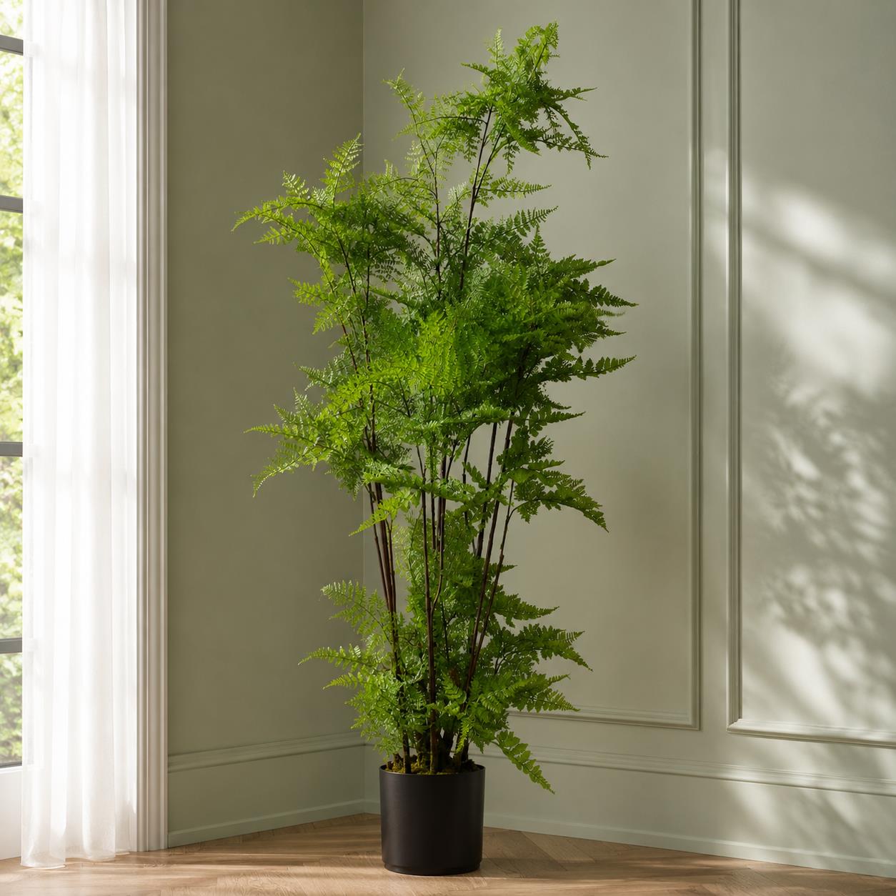 Artificial Fern Tree Plant Natural Moss 150cm 5ft Leaf Trees Realistic Plant Botanik