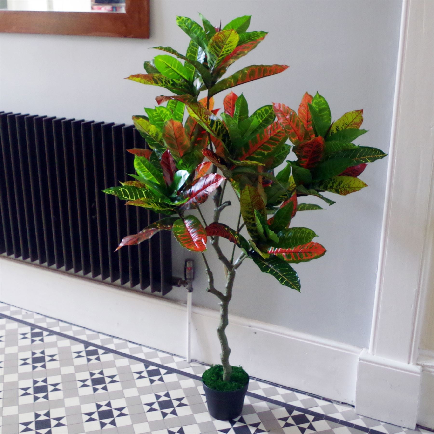 Artificial House Plant Codiaeum Multicoloured Office Tree 130cm Bright Croton Botanik