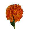 Pack of 6 x 75cm Artificial Dahlia PomPom Flower Stem Orange - Premium Quality
