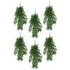 Pack of 6 x Hanging UV and Fire Resistant Artificial Clustered Fern Plant 128cm