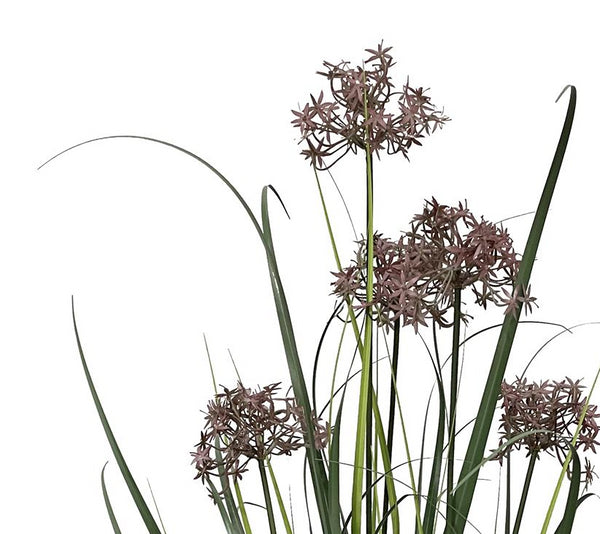 95cm Artificial Grass Plant Potted with Flower Detail