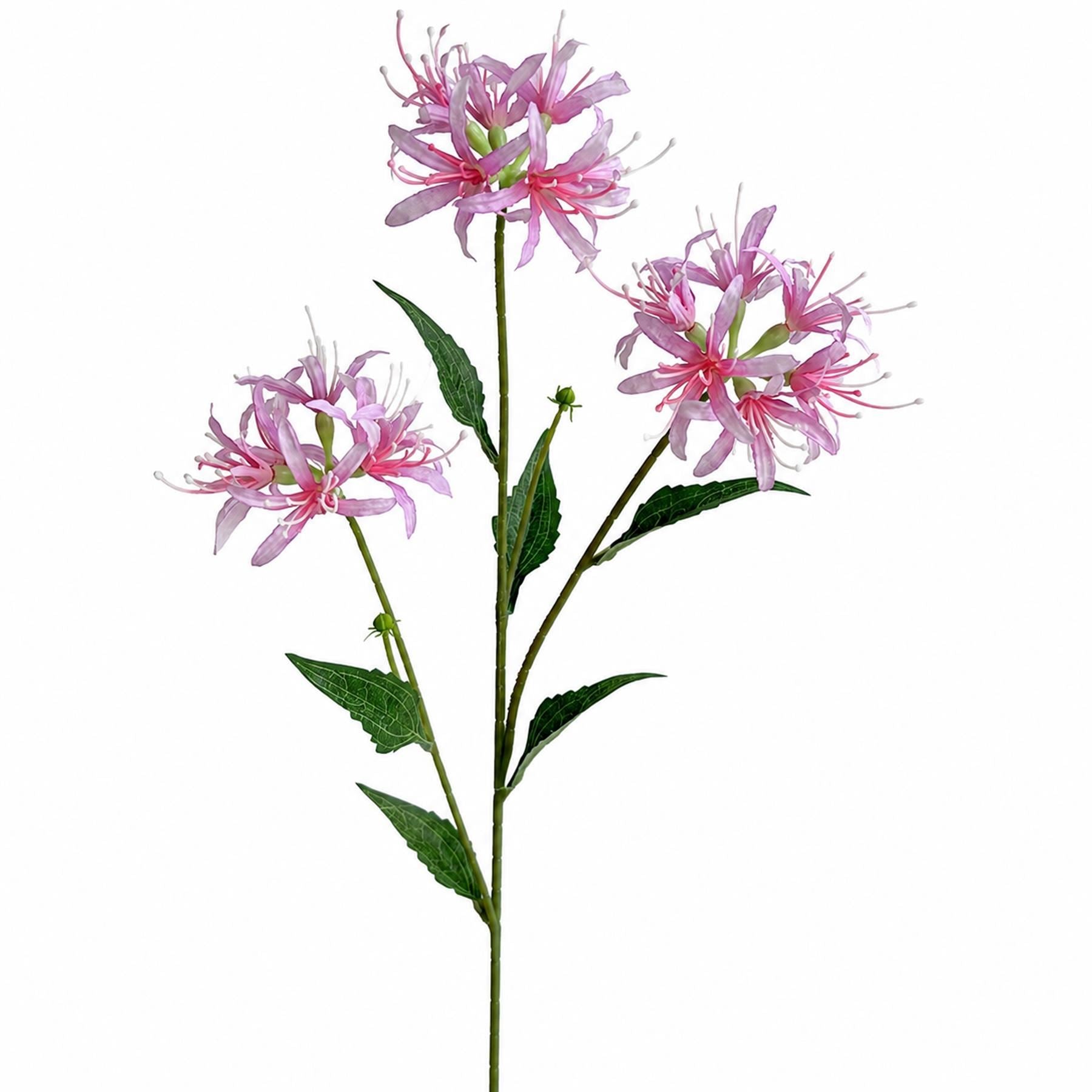 Pack of 6 x 72cm Artificial Pink Spider Lily Stems
