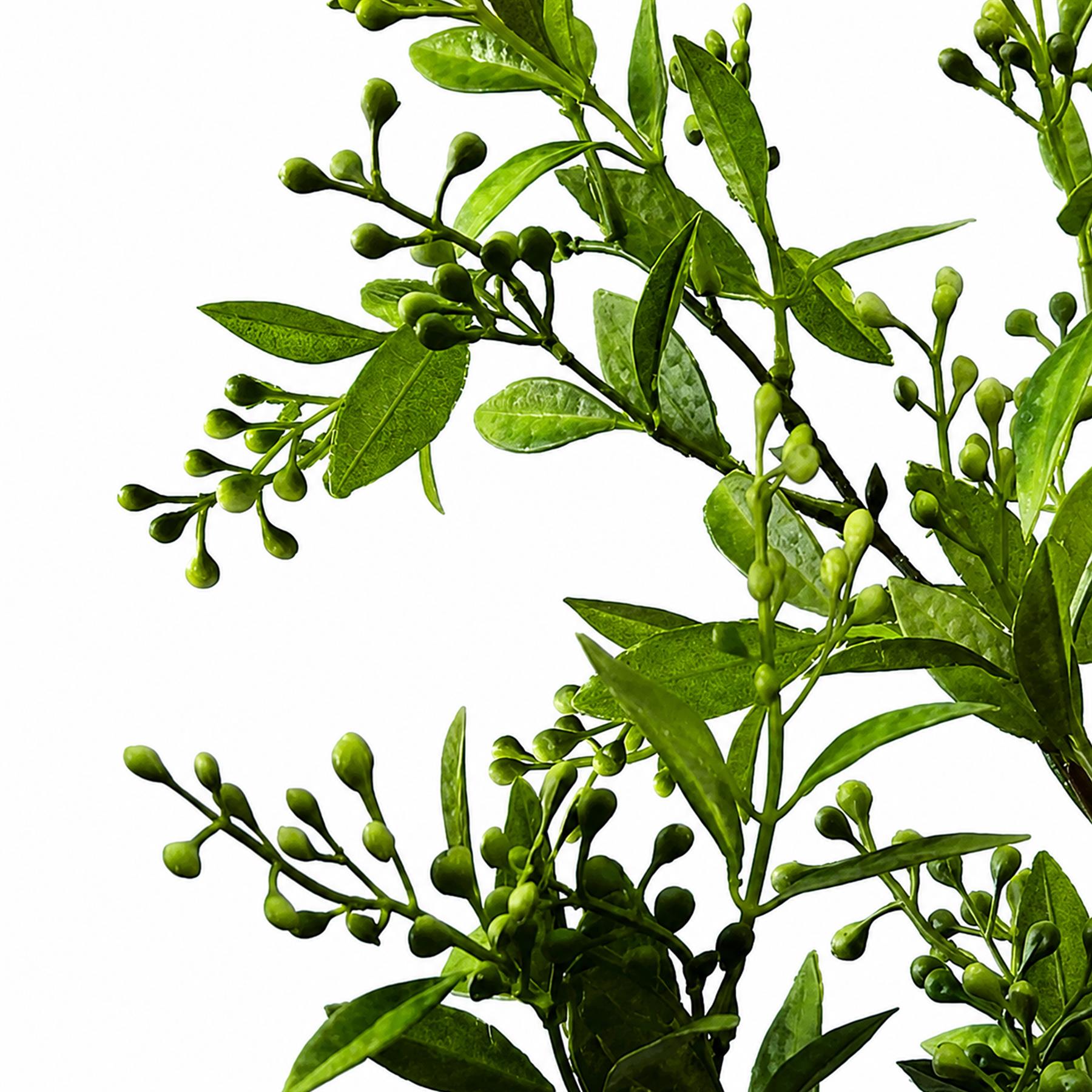 96cm Artificial Green Leaf and Seed Foliage Spray