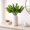 Pack of 6 x 32cm Artificial Green Foliage Spray Stem – Faux Leafy Decorative Greenery