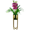 Metal Planter Stand Gold Stand Gold Metal Plant Pot 62cm x 18cm Leaf Design UK Botanik