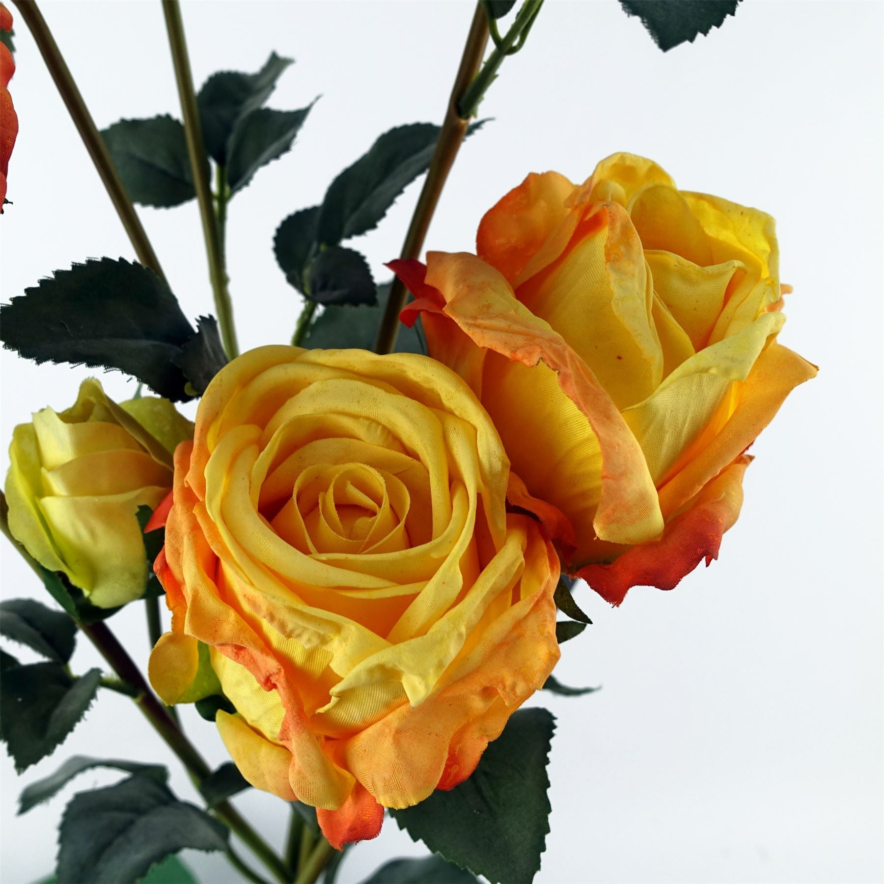 6 x Yellow Rose Artificial Flowers