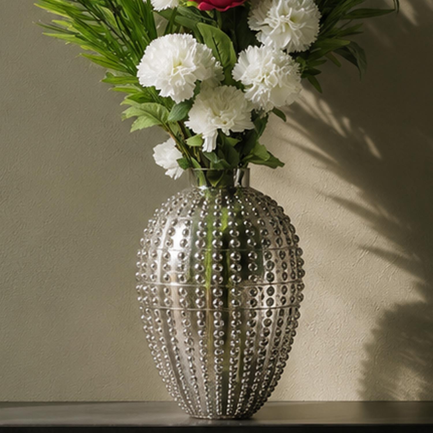 Glass Vase Smoke Grey Bubble Vase 35cm Botanik