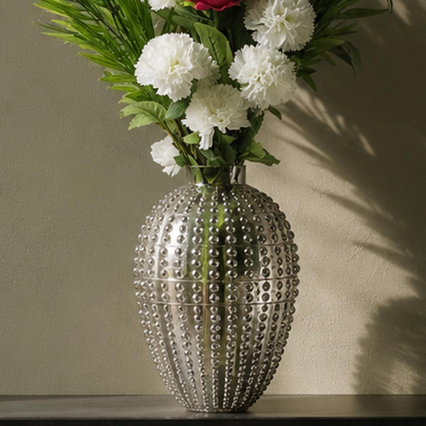 Glass Vase Smoke Grey Bubble Vase 35cm Botanik