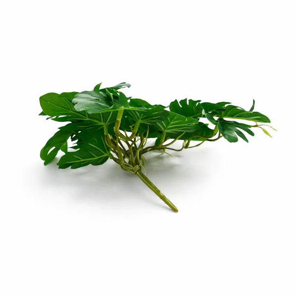 Pack of 6 x 25cm Realistic Monstera Stem Plant - Dark Green