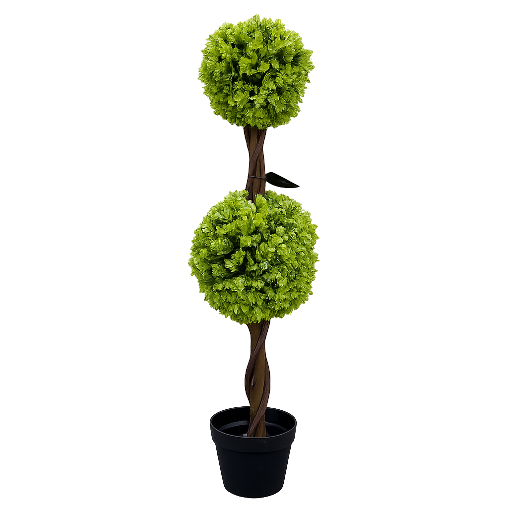 90cm Green Double Ball Topiary Tree