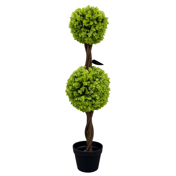 90cm Green Double Ball Topiary Tree