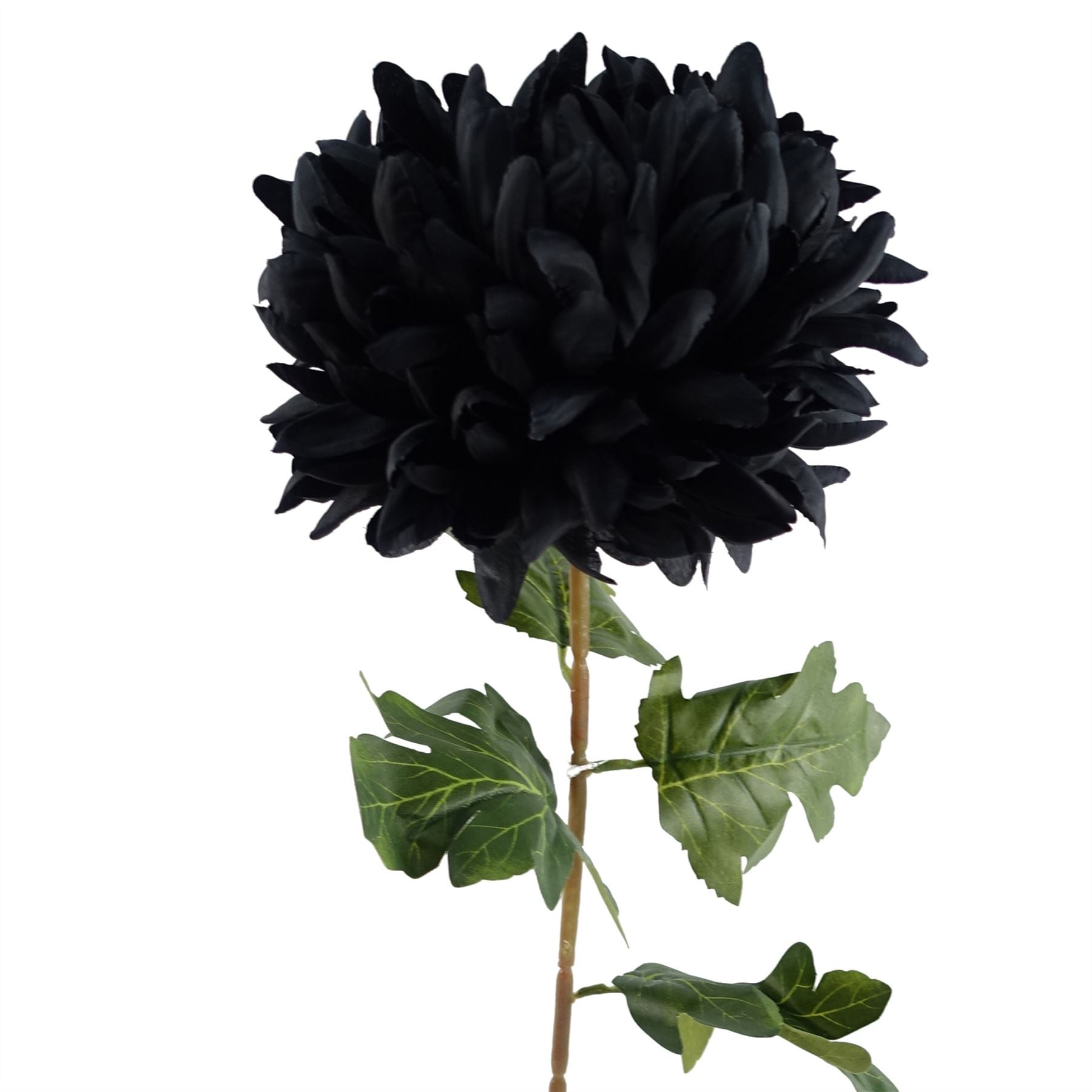 Pack of 6 x Artificial Flowers Extra Large Reflex Chrysanthemum - Black 75cm