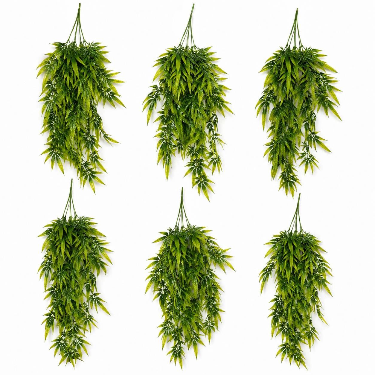Pack of 6 x 70cm Artificial Trailing Fern Botanik Plant Hanging Faux Greenery - Premium Quality