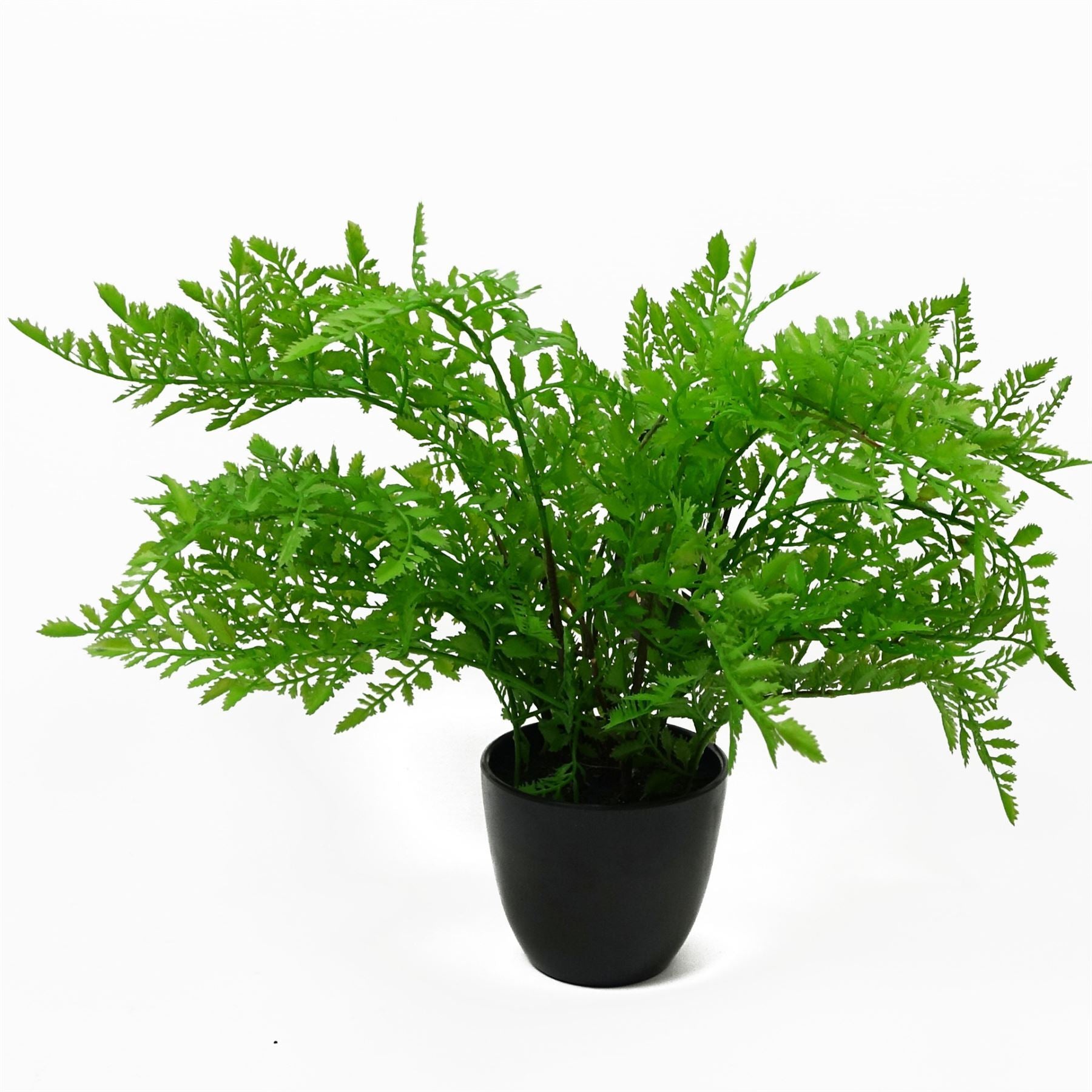 30cm Artificial Potted Southern Wood Fern Black Pot - Premium Quality
