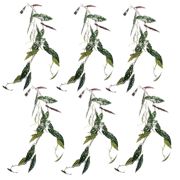 6 x 110cm Artificial Hanging Trailing Begonia Maculata Spotted Plant - Premium Quality