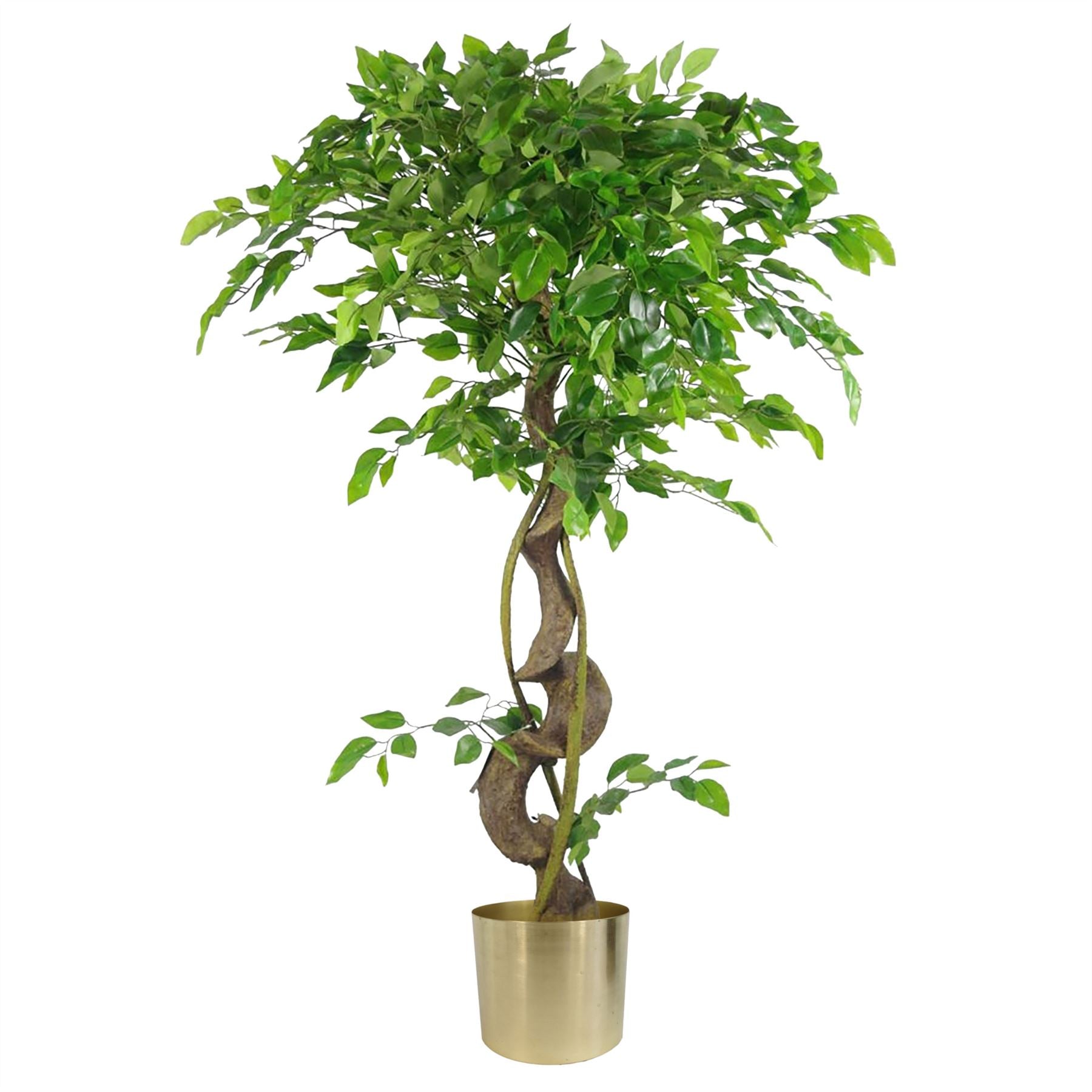 Large Artificial Japanese Fruticosa Ficus Tree Gold 120cm 4ft Realistic Botanik