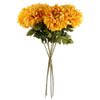 Pack of 6 x Artificial Flowers Extra Large Reflex Chrysanthemum - Gold 75cm