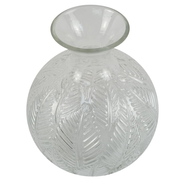 Glass Vase Clear Fern Print Glass Bottle Vase 26cm Botanik