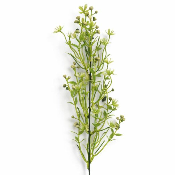 48cm Artificial Wild Berry Blossom Spray Stem – Faux Green Floral Filler