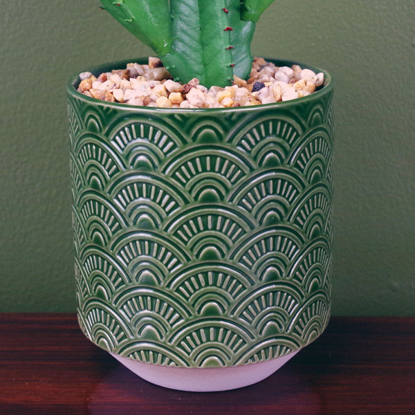 Artificial Cactus Cacti Planter Green Ceramic Botanik